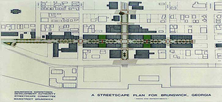 Streetscape plan for Brunswick, Georgia